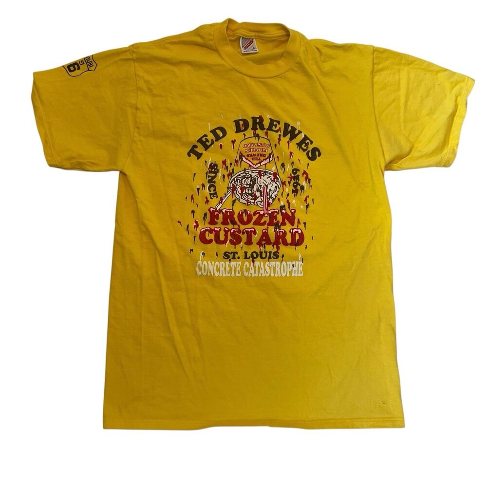 Vintage Ted Drewes Frozen Custard Concrete Catastrophe Shirt Jerzees Large USA